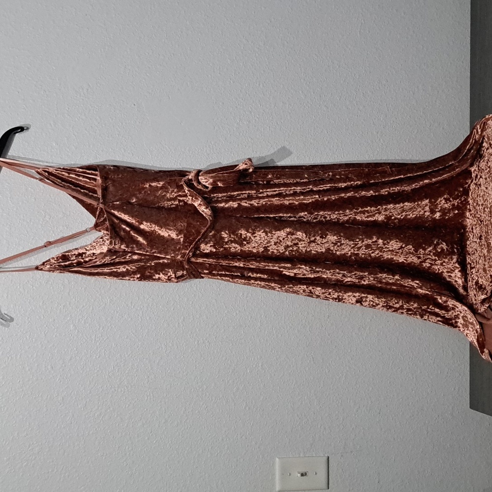 Adelyn Rae Zana Velvet Cowl Neck Slip Dress - Picture 5 of 11